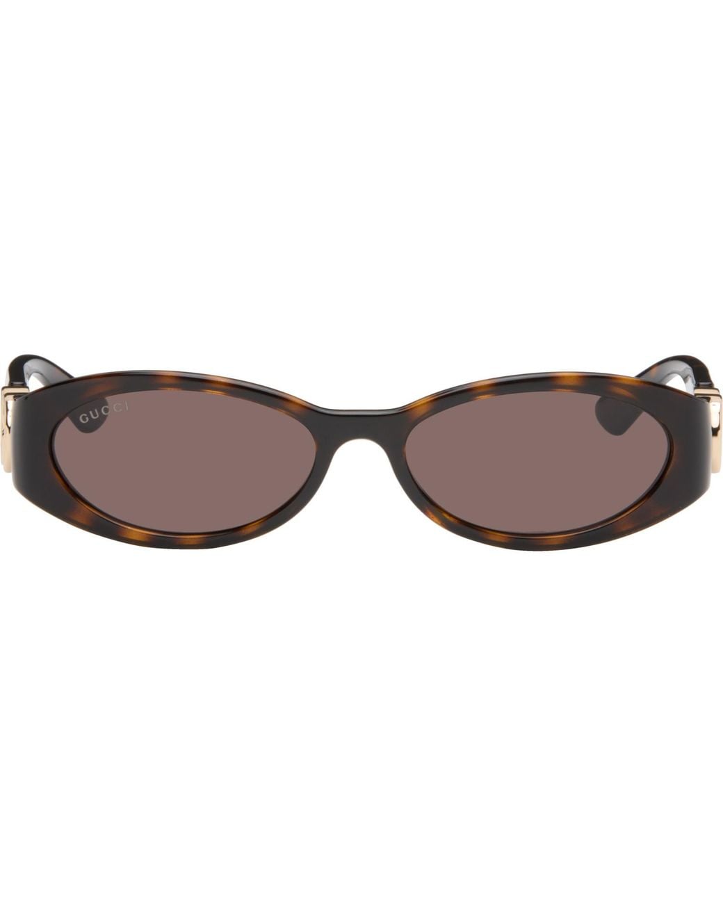 Gucci Brown Oval Frame Sunglasses