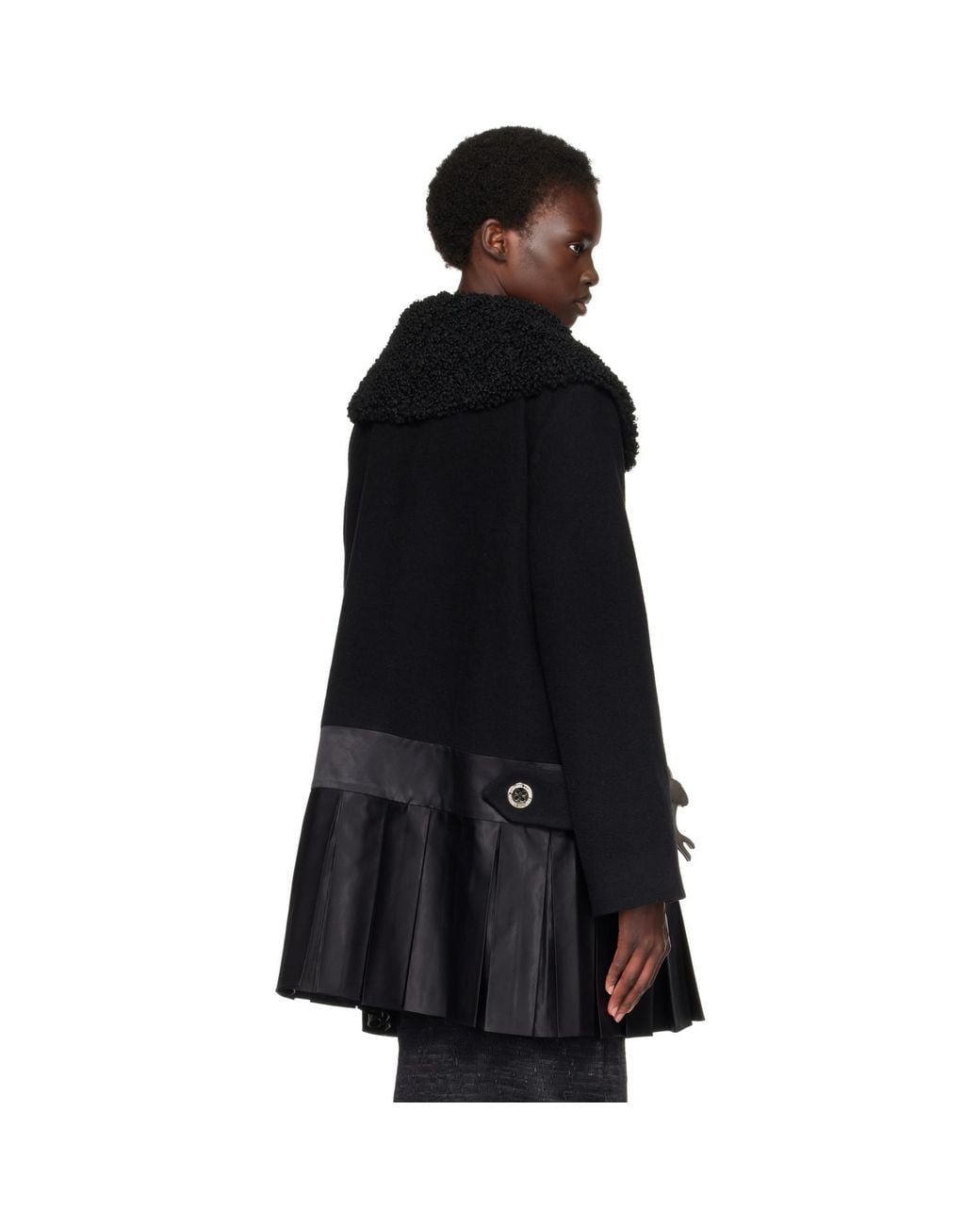 Chopova Lowena Black Fudge Buckle Coat