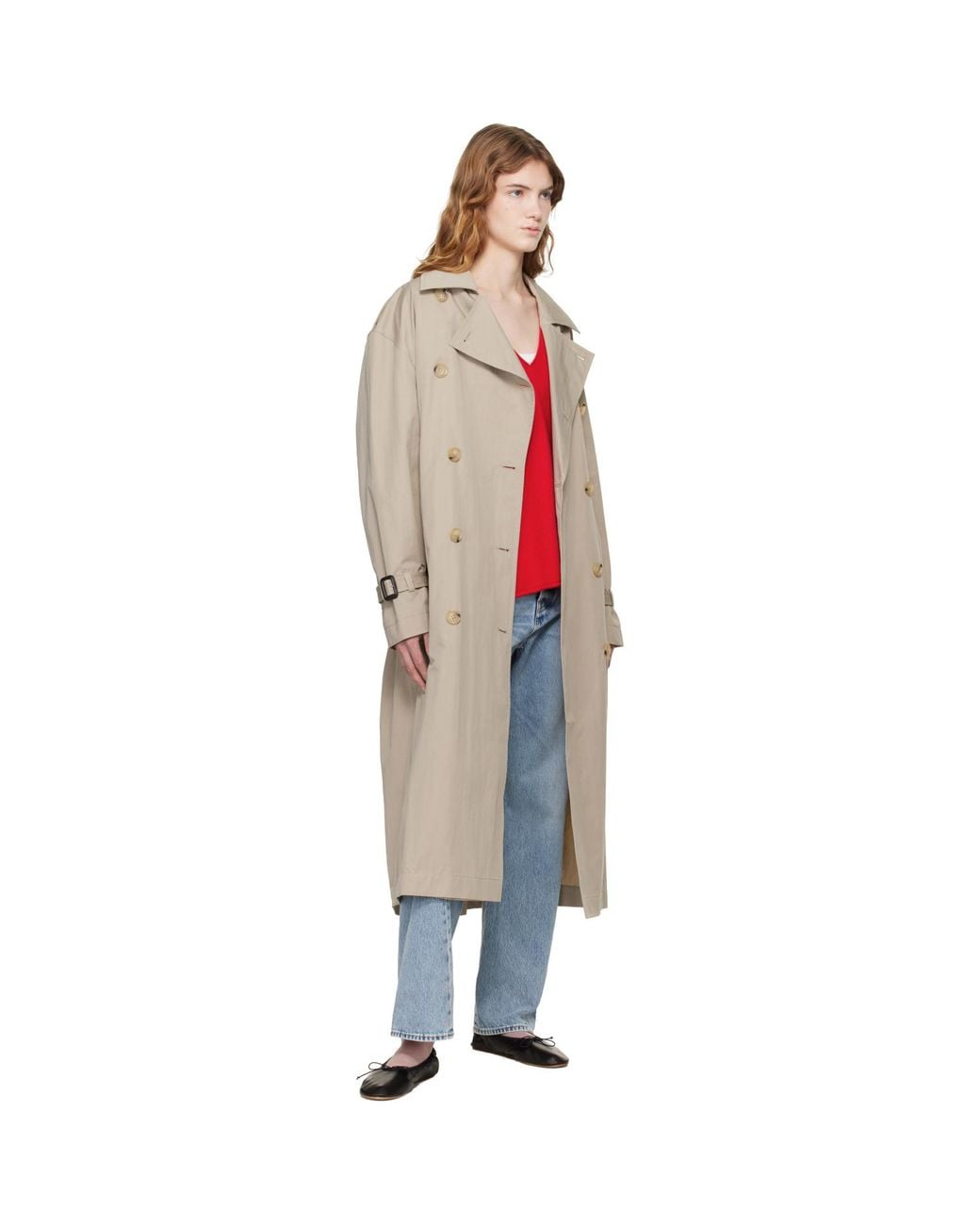 Totême  Multicolor Taupe Crisp Summer Trench Coat