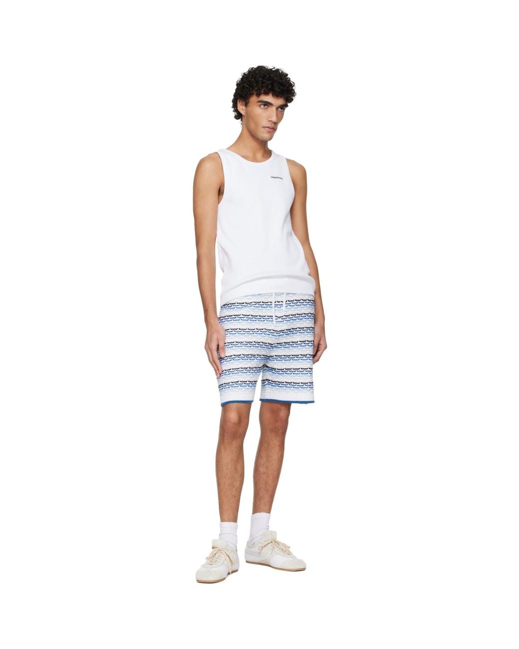 Casablanca Blue Tuck Stitch Shorts for men