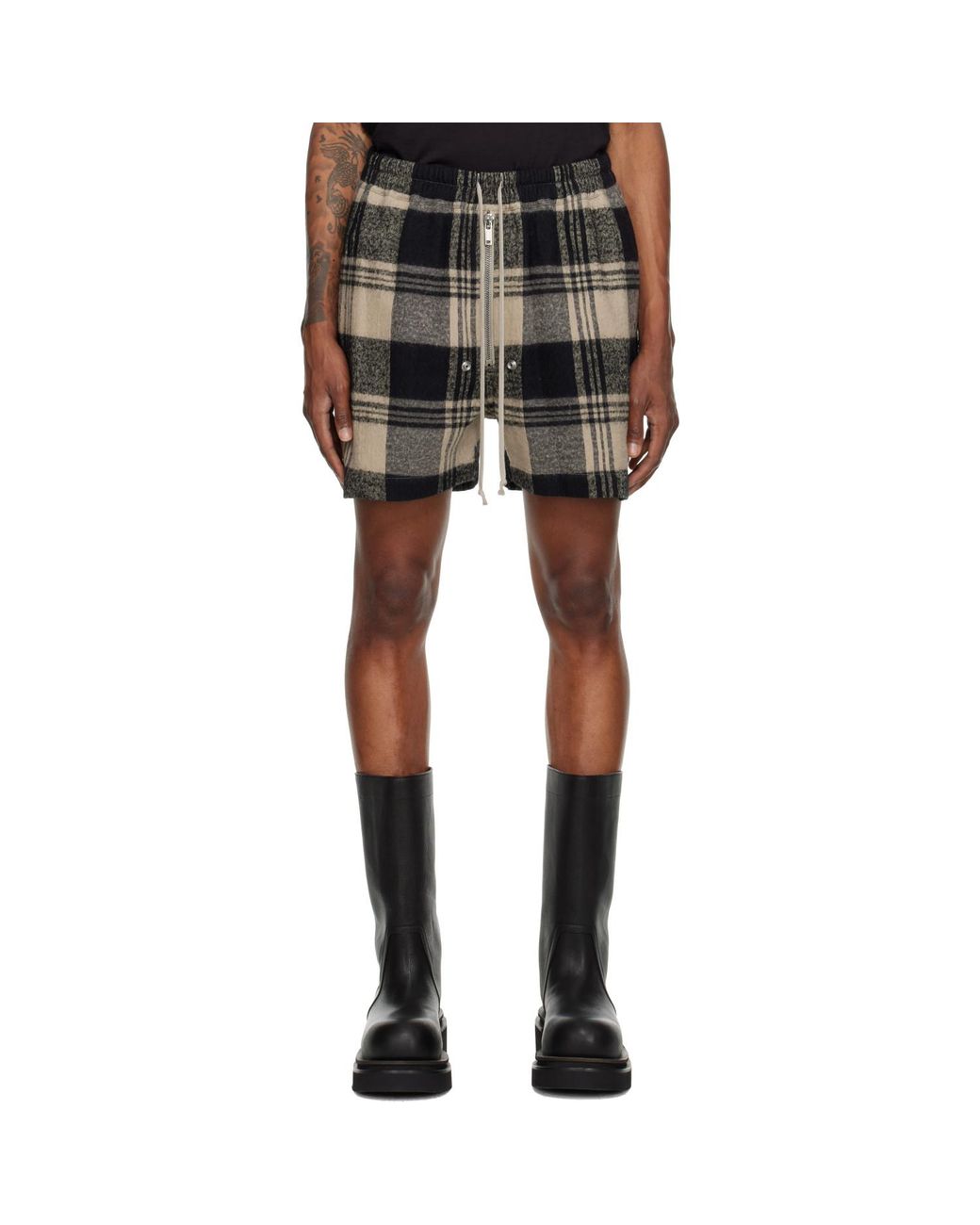 Rick Owens Black Off- Tower Bela Boxers Shorts for men