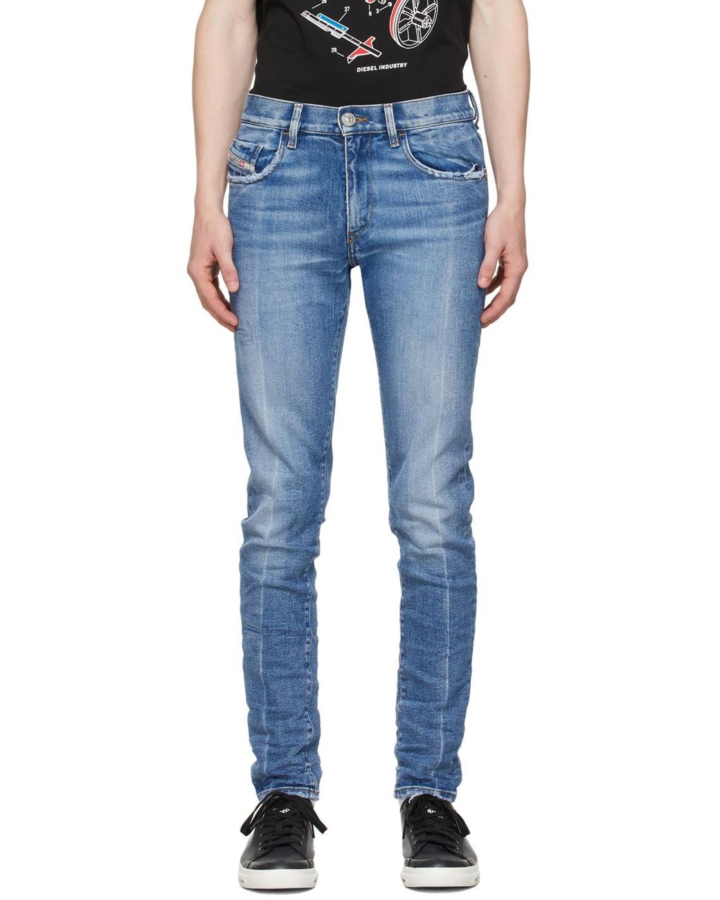 DIESEL Denim Blue Dstrukt Jeans for Men Lyst