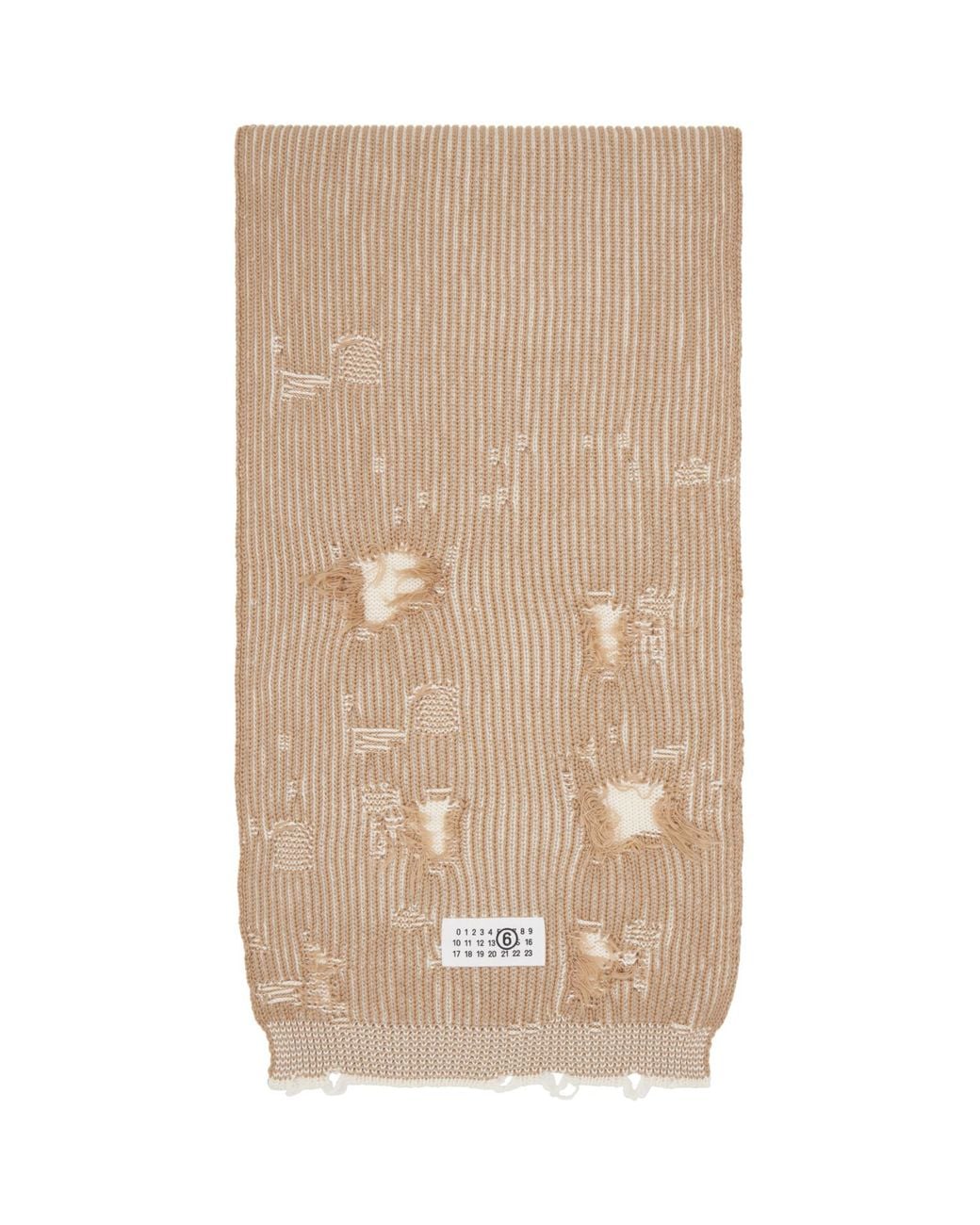 MM6 by Maison Margiela Natural Tan & Amended Optical Ribs Scarf