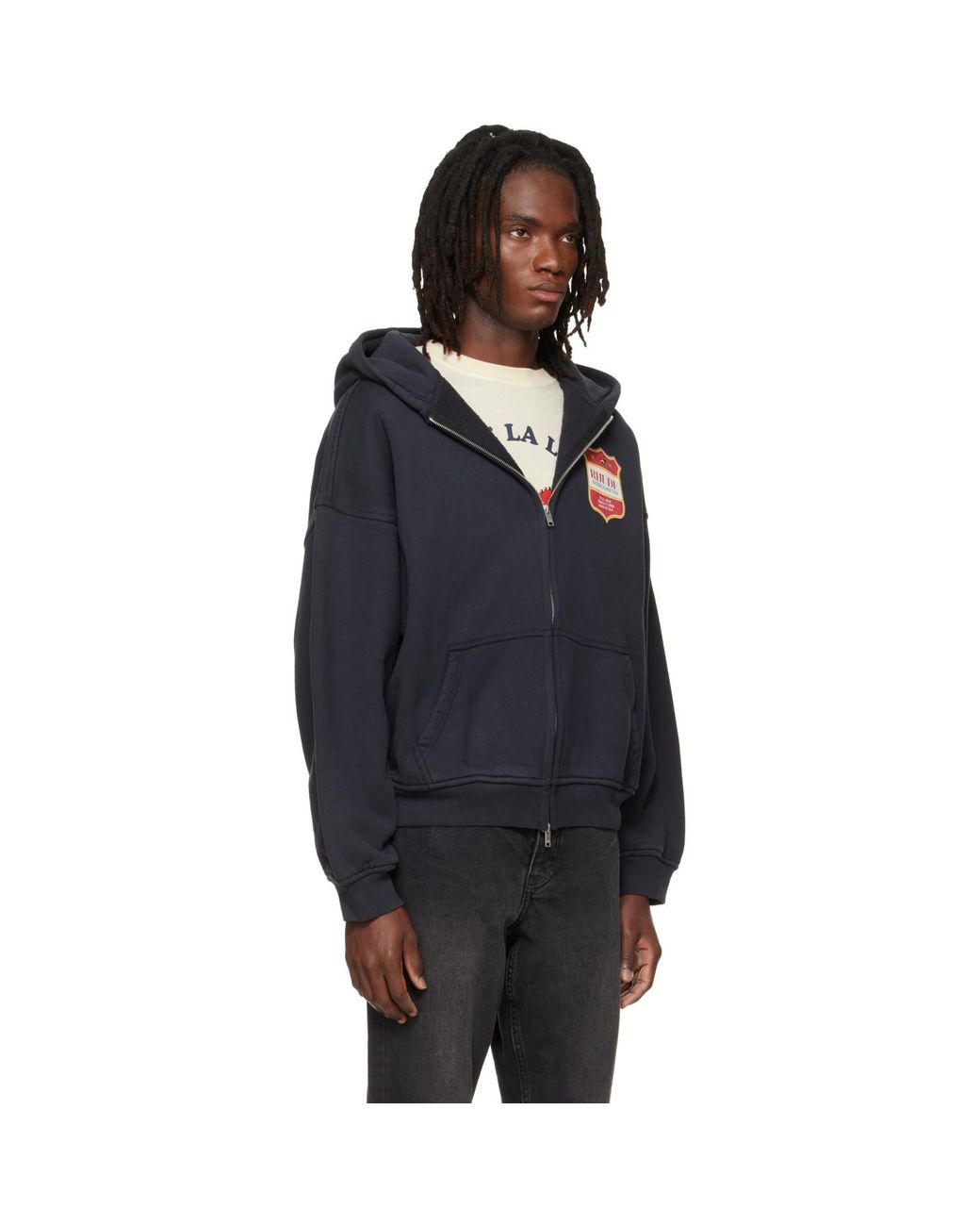 Rhude Blue Filtaro Crest Zip-Up Hoodie for men