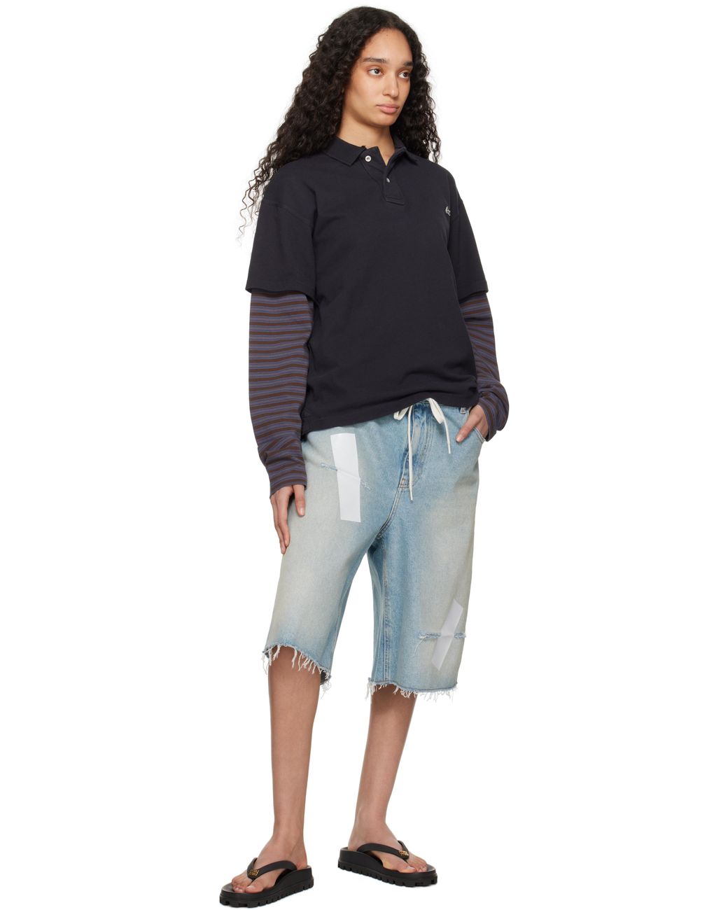 ERL Double Sleeve Polo in Black | Lyst