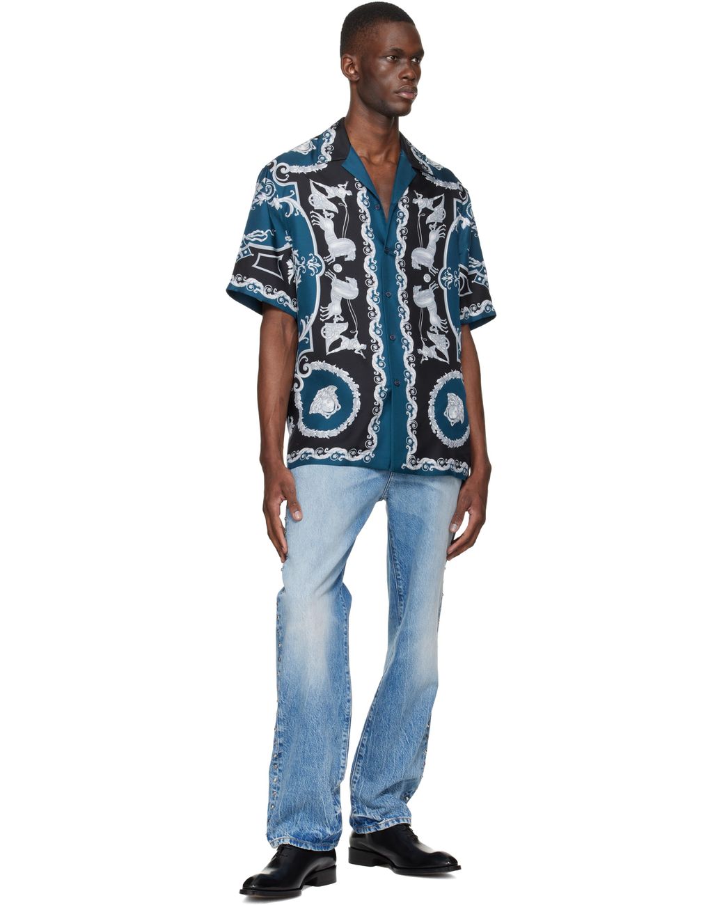 Versace Blue Studded Jeans for men