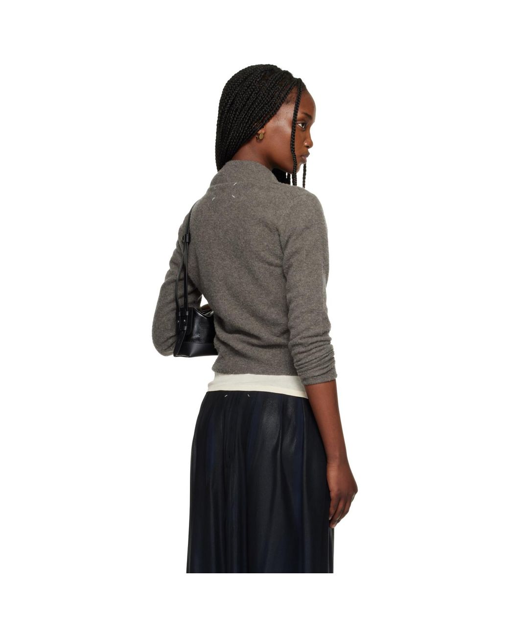Maison Margiela Black Taupe Brushed Wool Polo