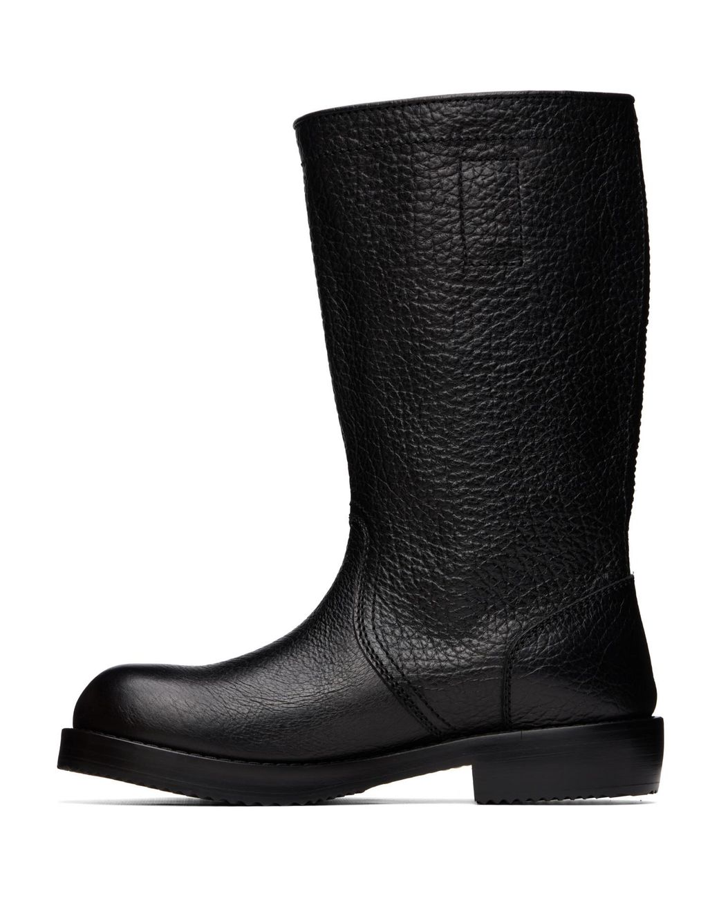 Dries Van Noten Black Leather Biker Boots for men