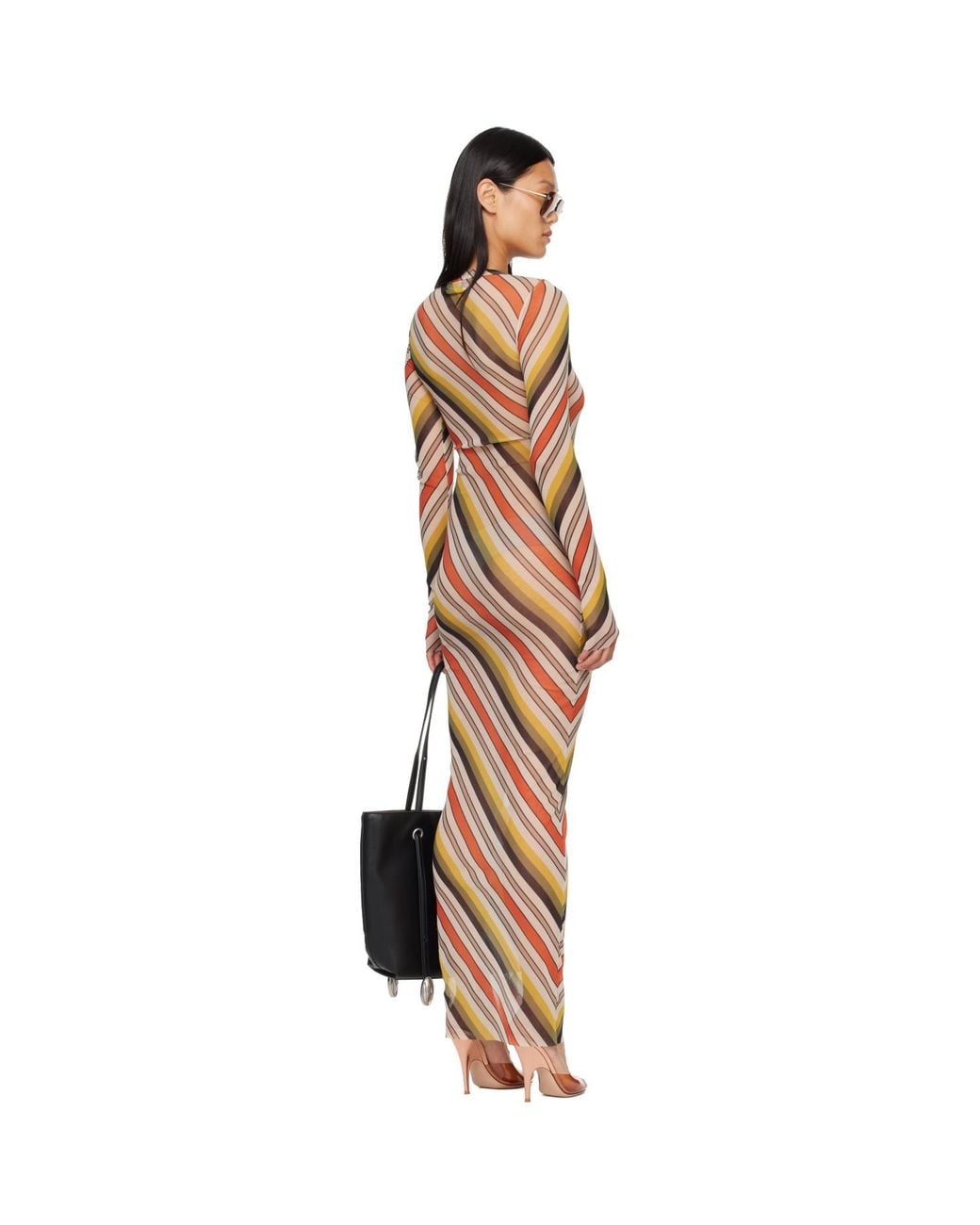 Jean Paul Gaultier Multicolor 'The Retro Stripe' Maxi Dress