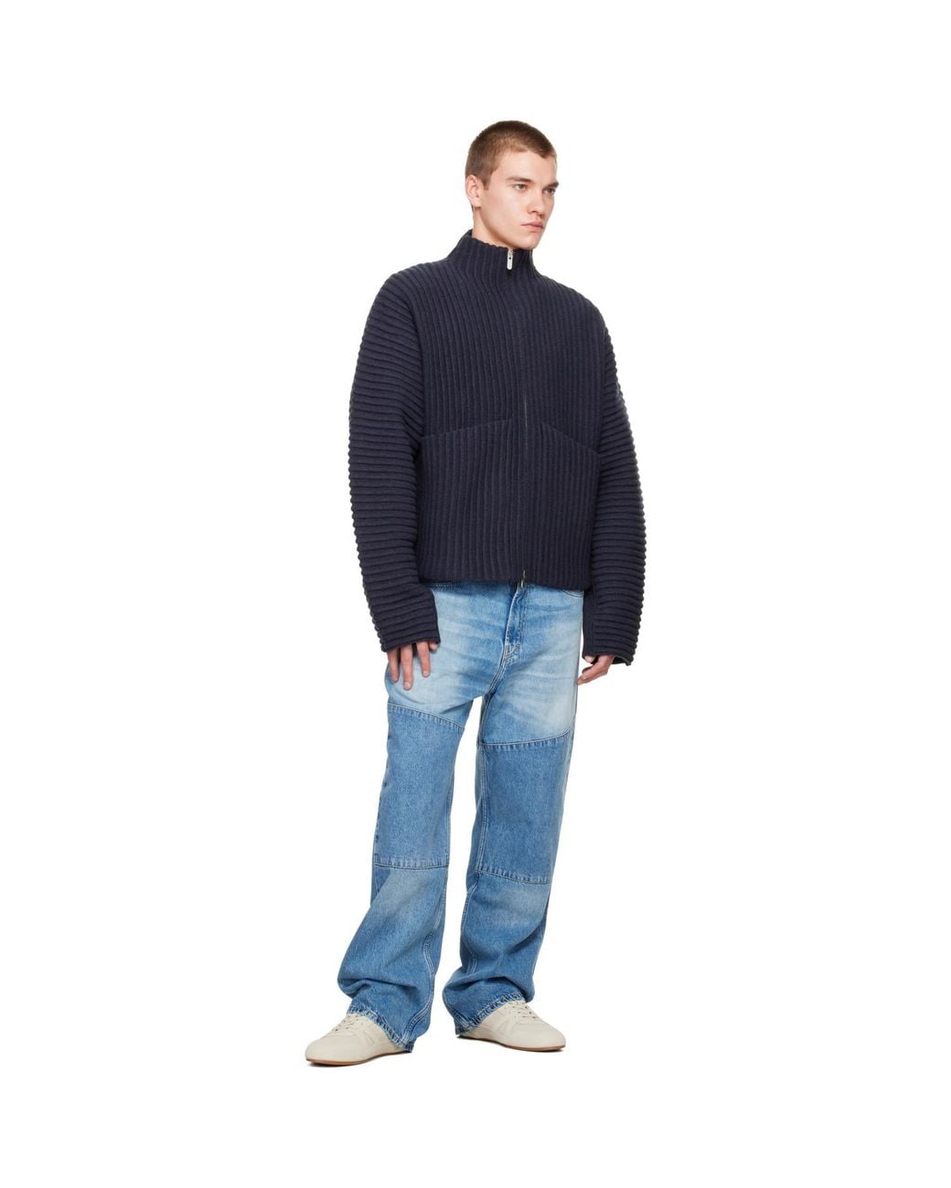 Seventh Blue Globe Rib Knit Cardigan for men