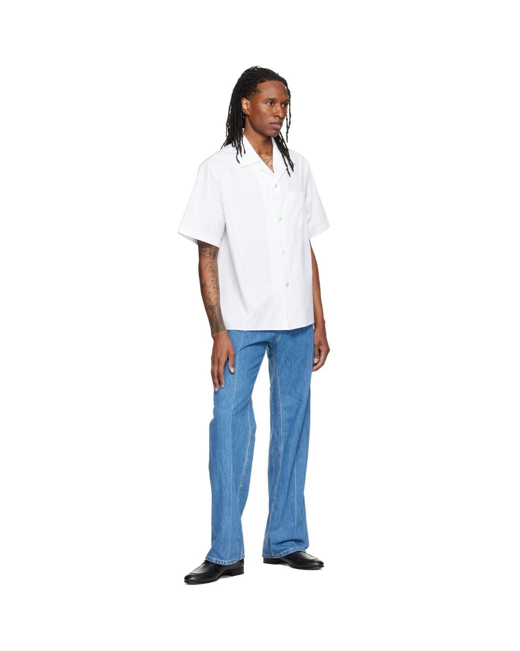 Valentino White Short Sleeve Cotton Poplin Shirt for men