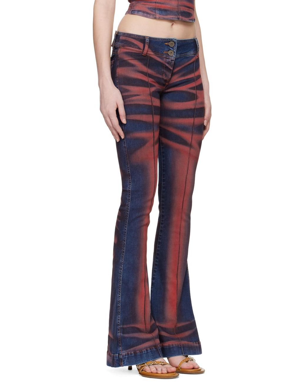 KNWLS レッド＆ネイビー Harleyジーンズ Harley Jeans Crease Red – KNWLS