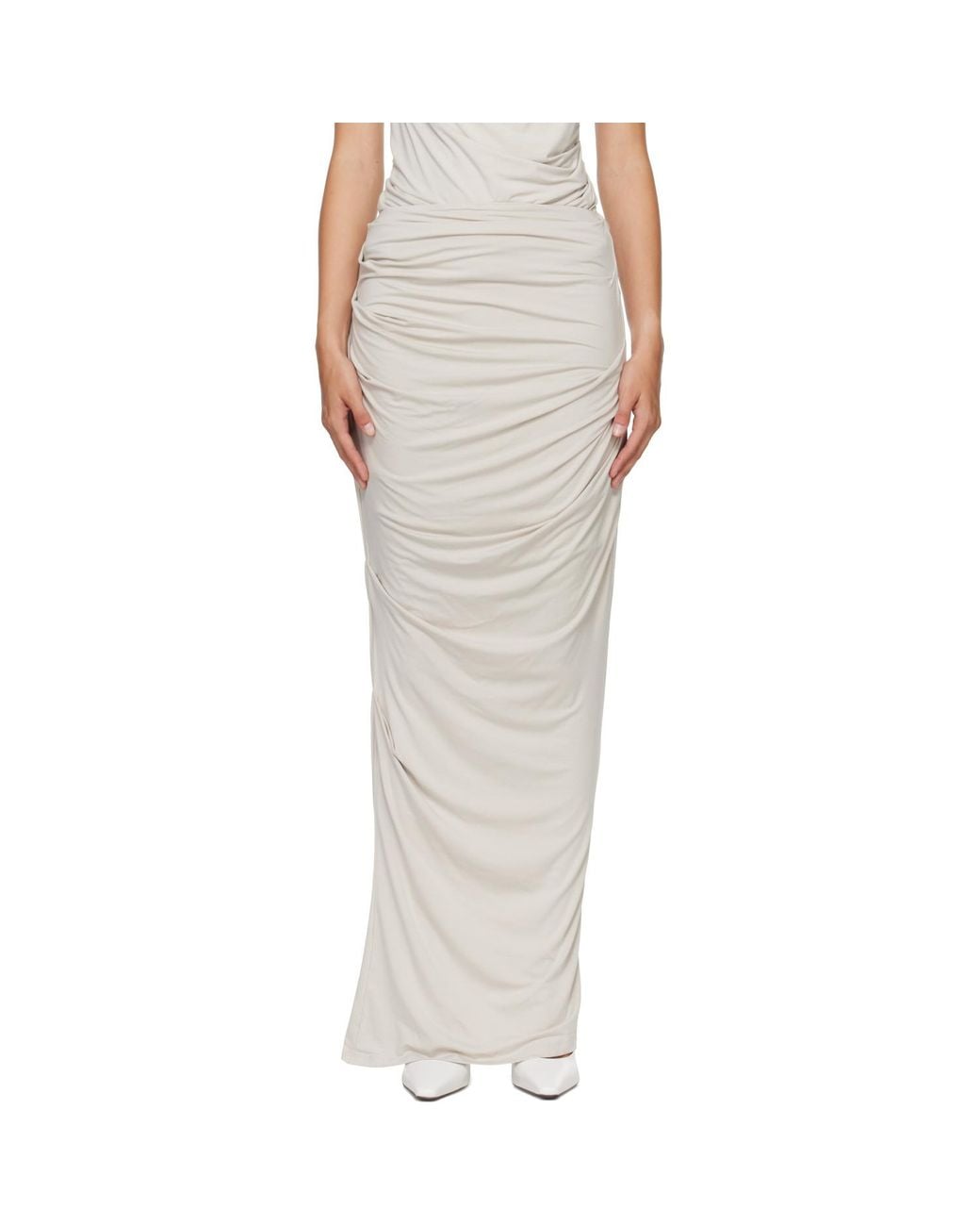Entire studios Gray Drape Maxi Skirt