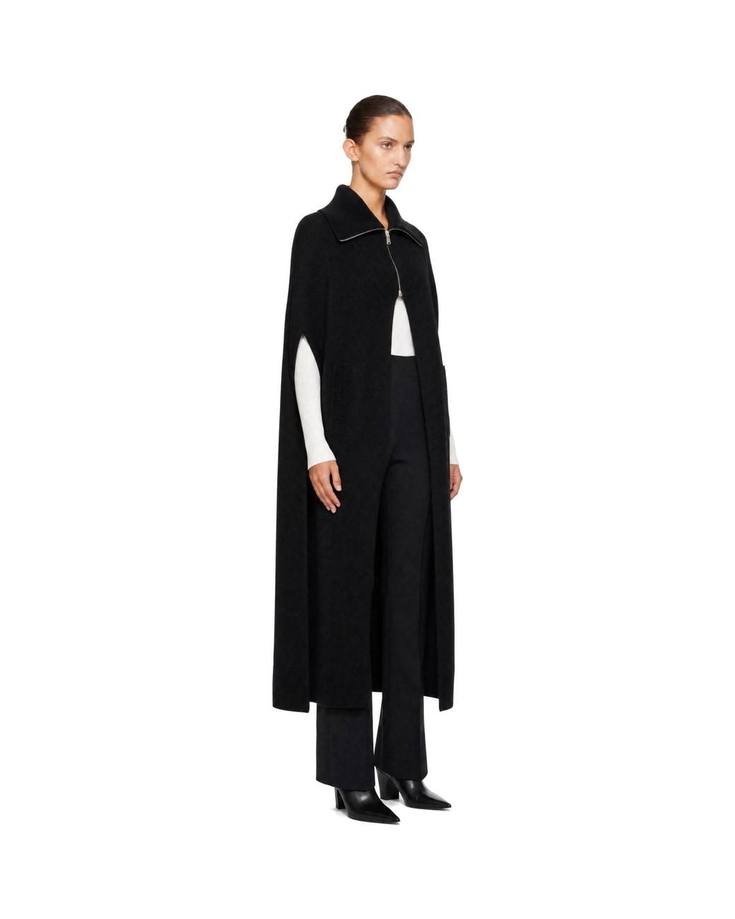 Coperni Black Knit Scarf Zip Cape