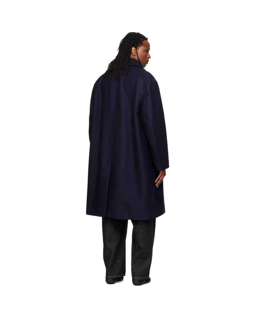 Studio Nicholson Blue Wool Overcoat for men