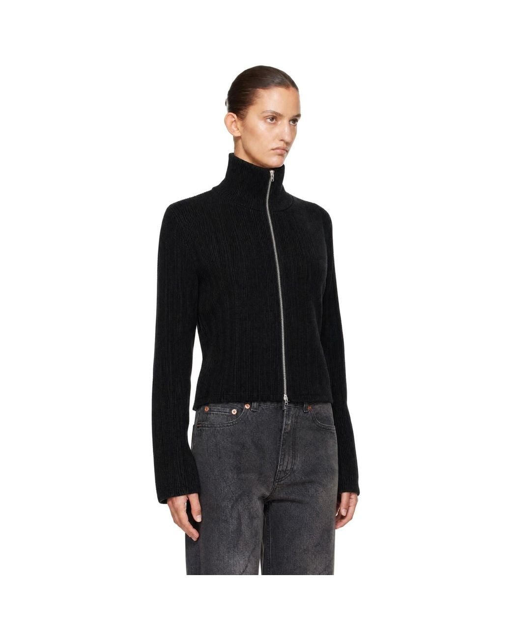 Our Legacy Black Slim Zip Longsleeve Sweater