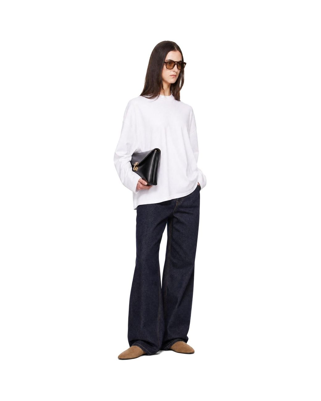 Frankie Shop White Rio Oversized Sleeve T-Shirt