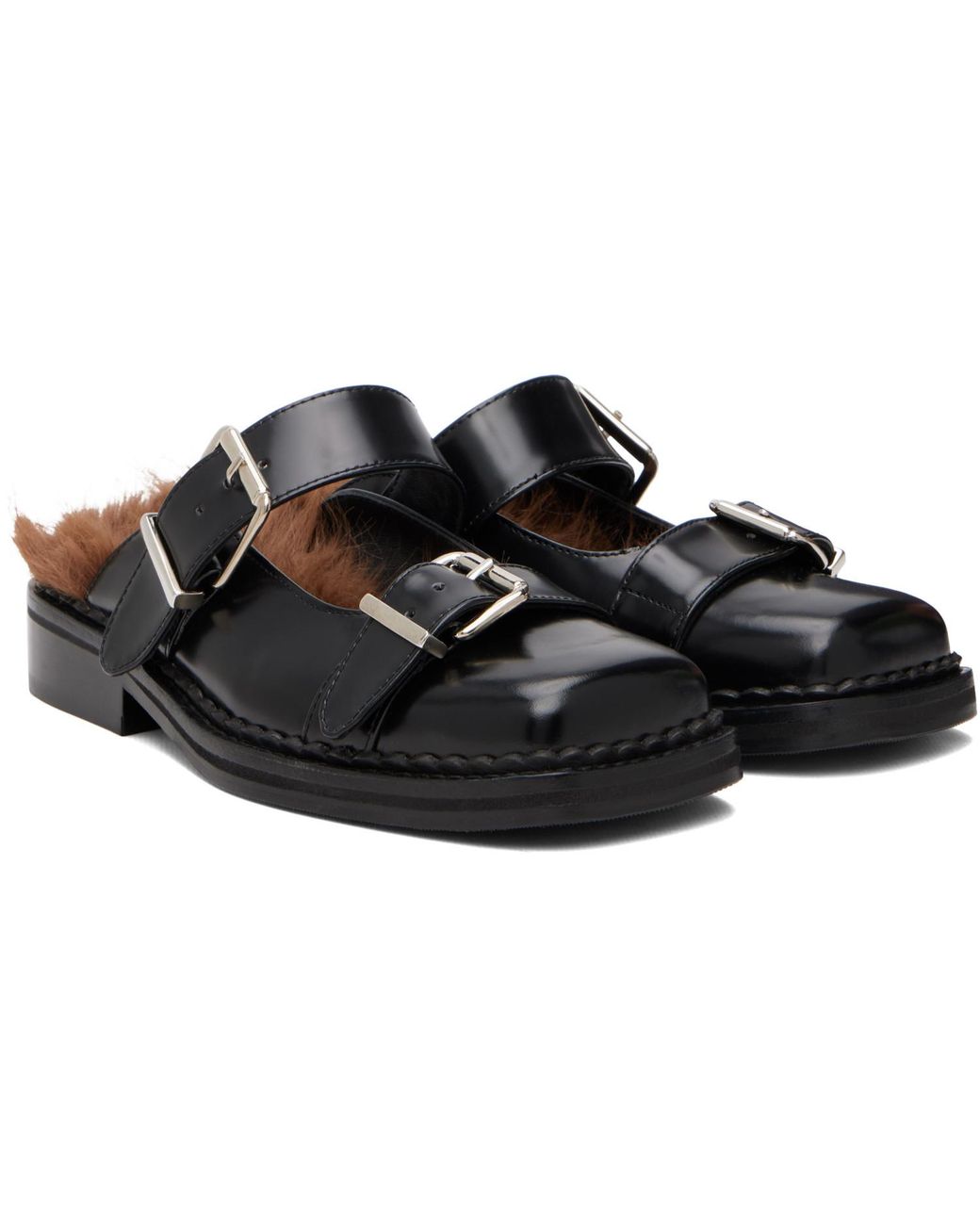 Simone Rocha Black Mary Jane Mule Loafers