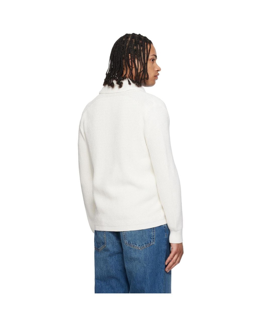 Polo Ralph Lauren White Off- Cotton Shawl-Collar Cardigan for men