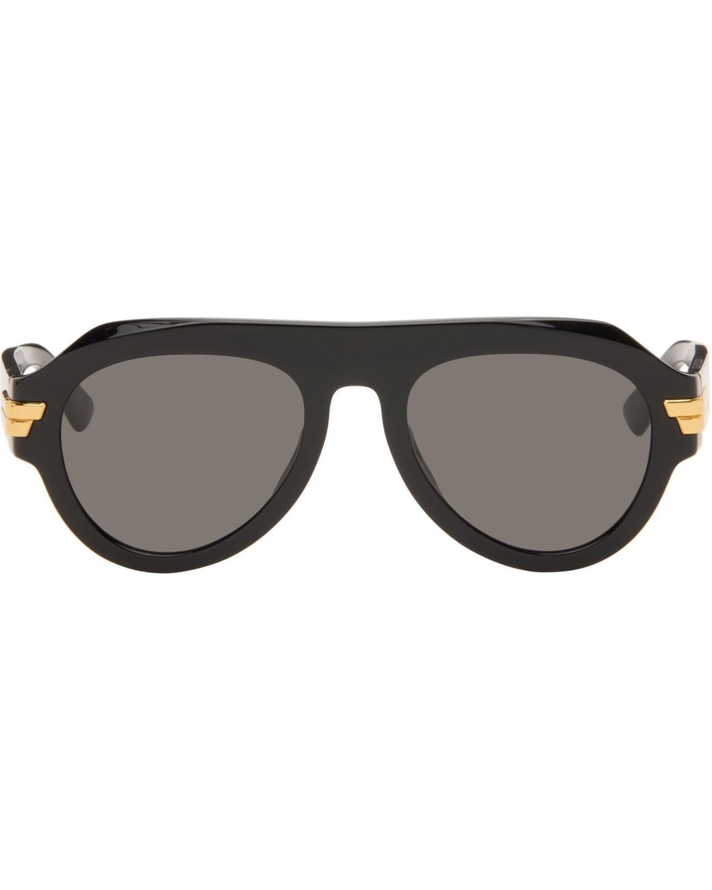 Bottega Veneta Gray Mitre Aviator Sunglasses for men