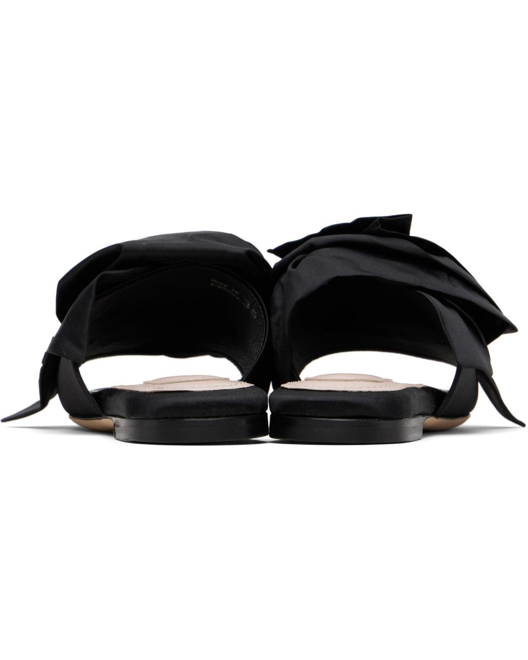 Simone Rocha Black Pressed Rosette Slides
