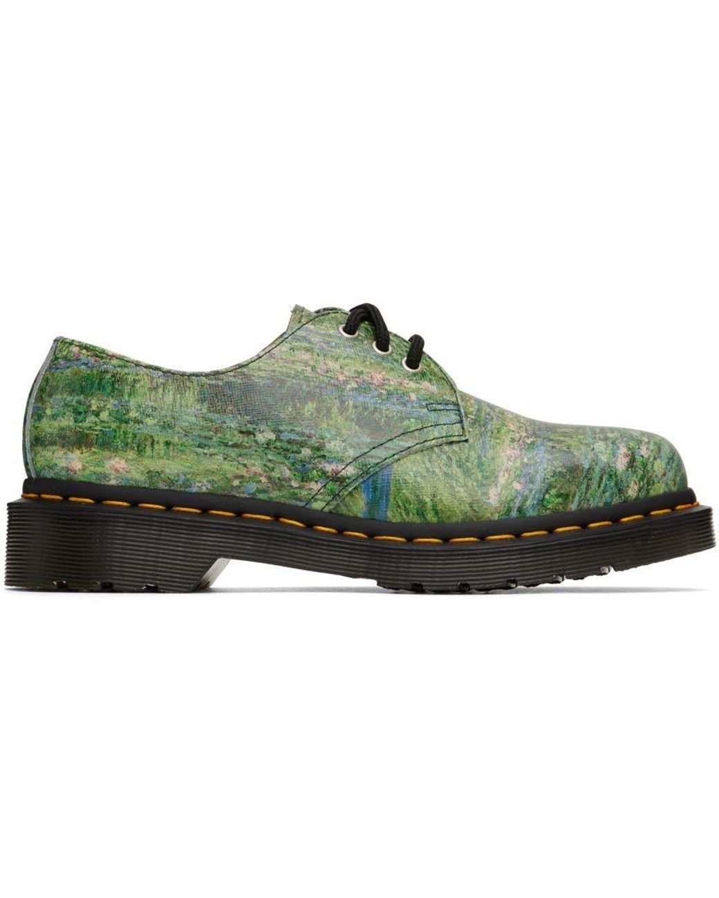 oversøisk lilla idiom Dr. Martens The National Gallery Edition Monet 1461 Oxfords in Green | Lyst