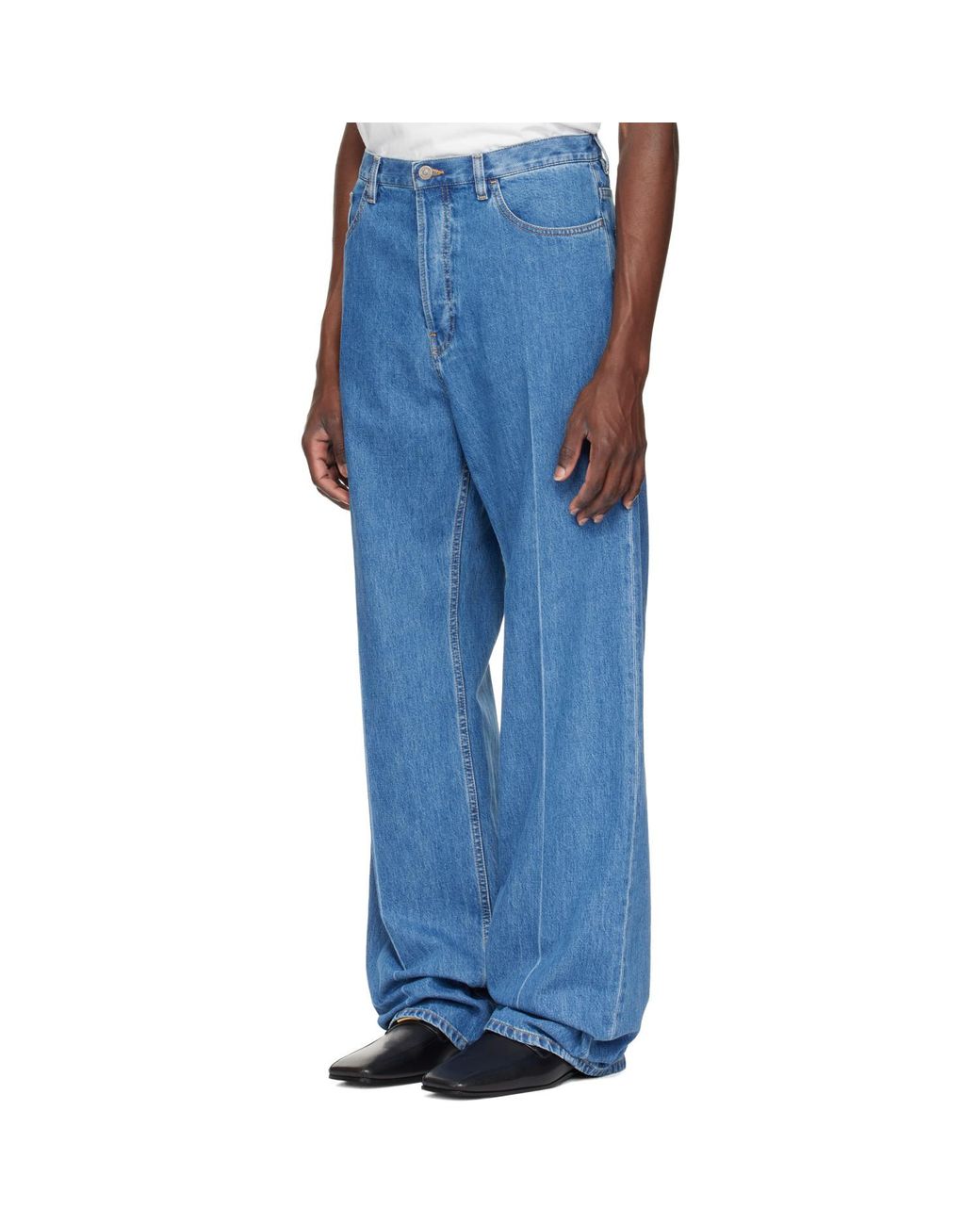 Valentino Blue Creased Jeans for men