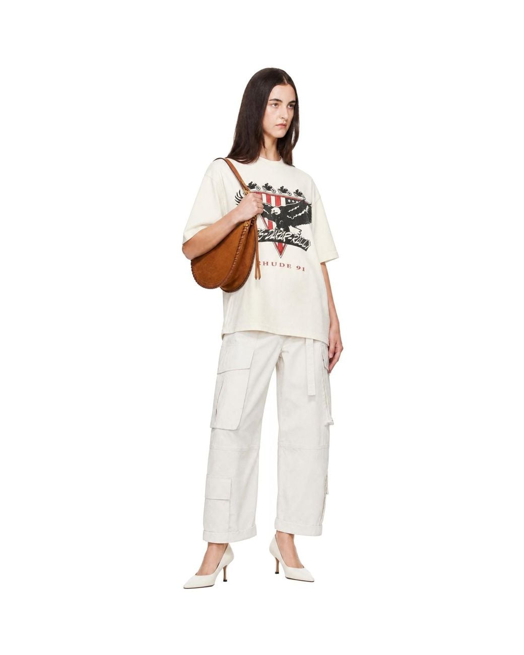 Rhude White Off- Stage Racing' T-Shirt