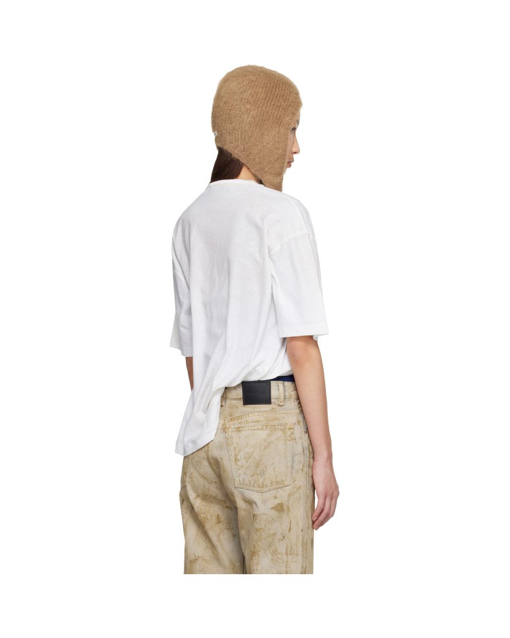 Acne Natural Tan Mohair Earflap Hood