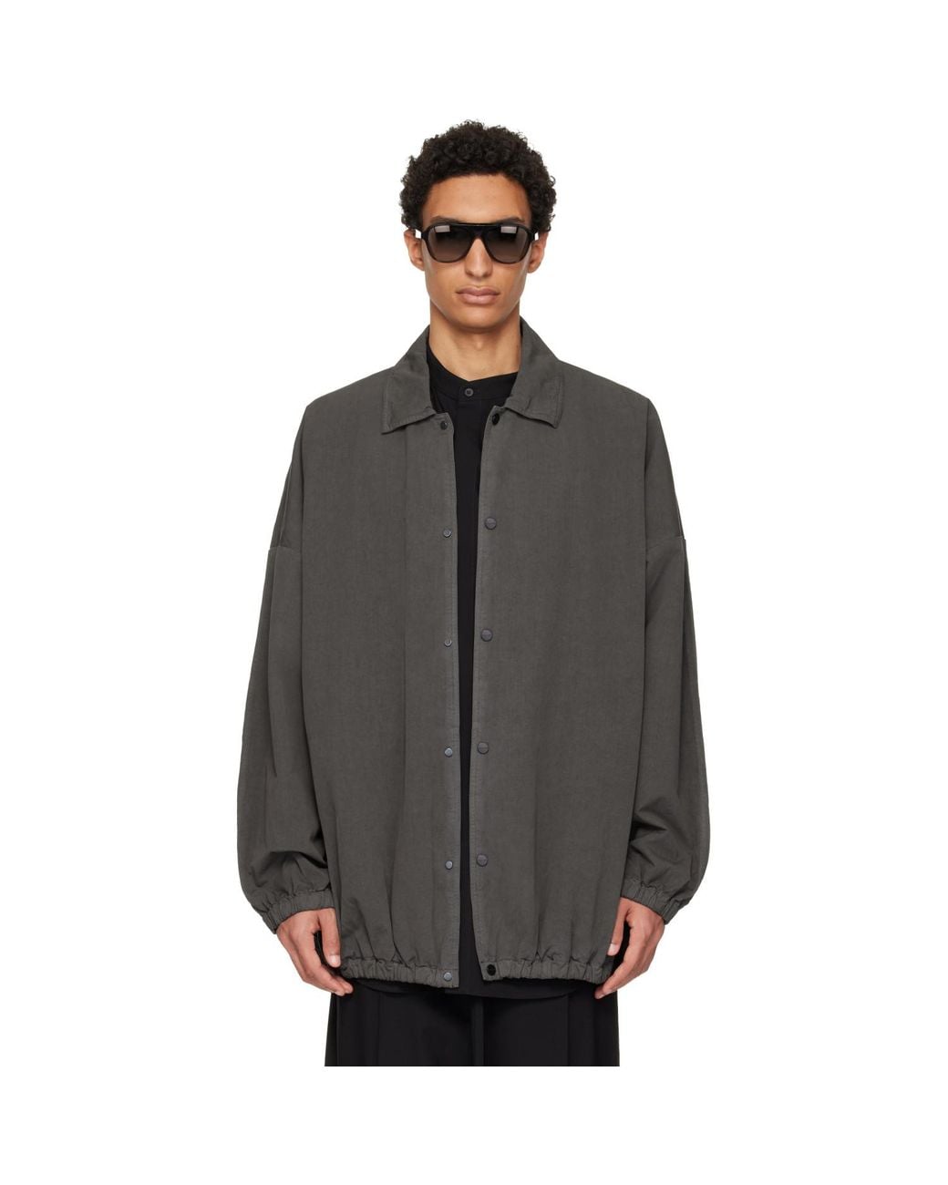 Fear Of God Gray Garment Dyed Cotton Windbreaker Jacket for men