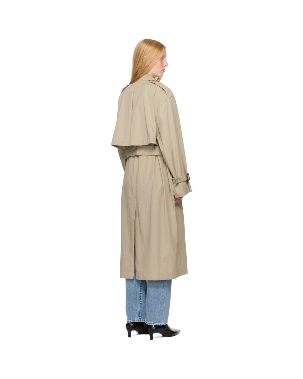 Totême  Natural Khaki Crisp Summer Trench Coat