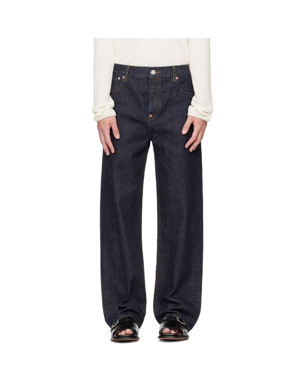 KENZO Blue Paris Tulip' Straight Fit Jeans for men