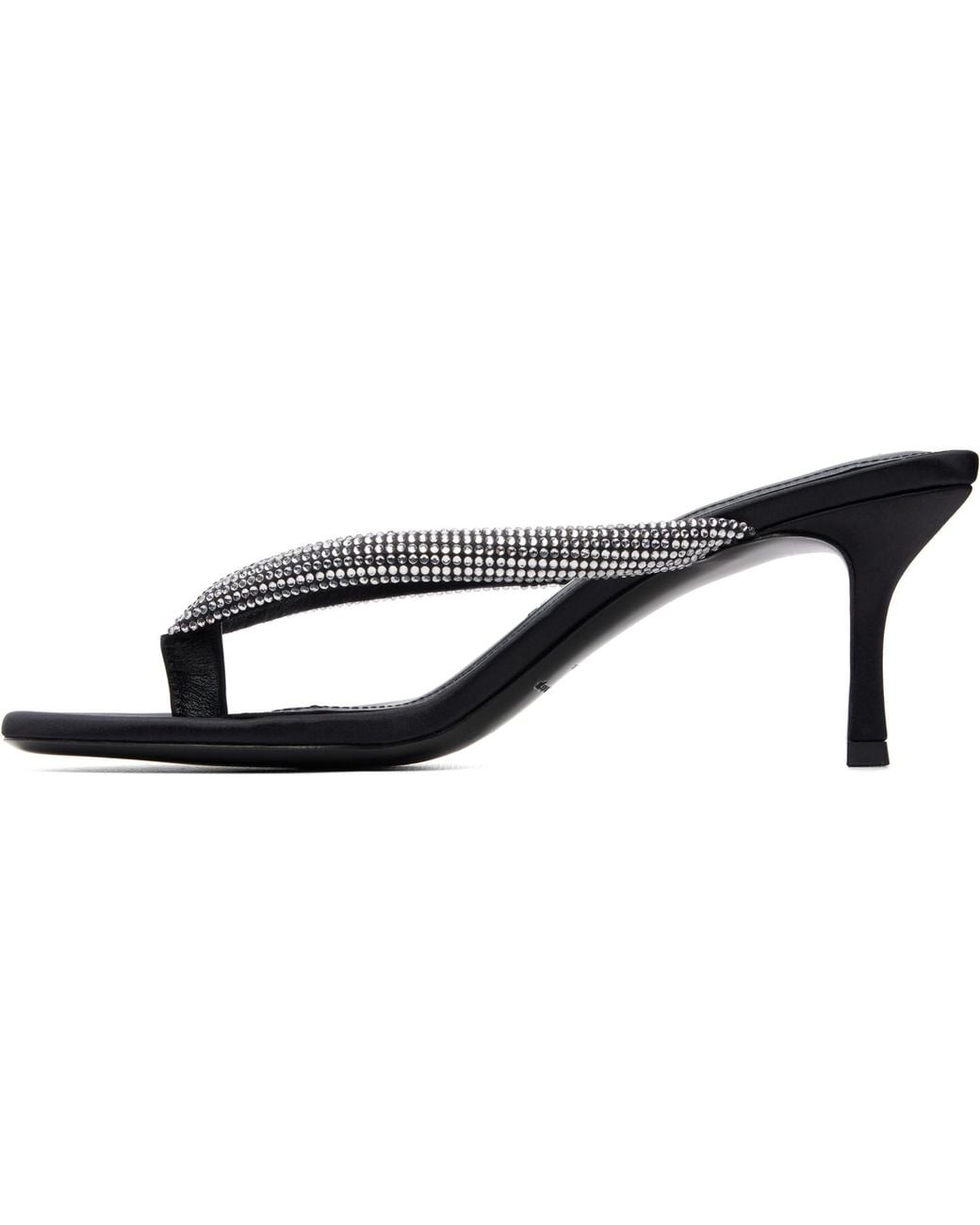 Alexander Wang Black Courtney 65Mm Thong Logo Sandals