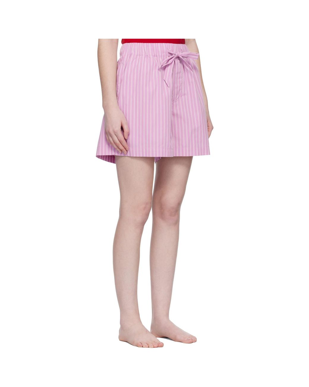 Tekla Pink Poplin Pyjama Shorts