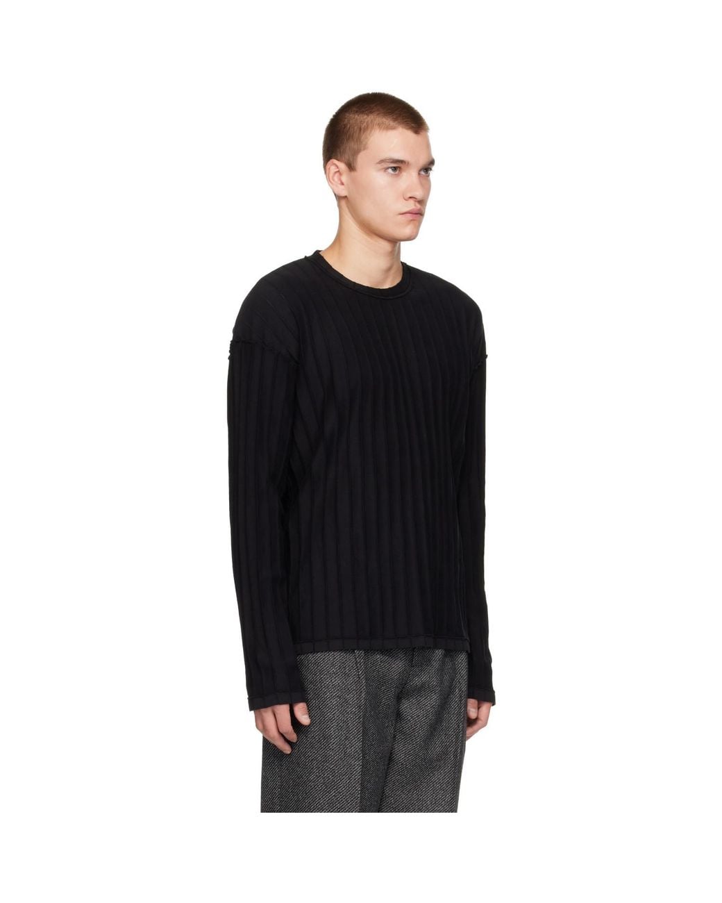 mfpen Black Round Neck Sweater for men