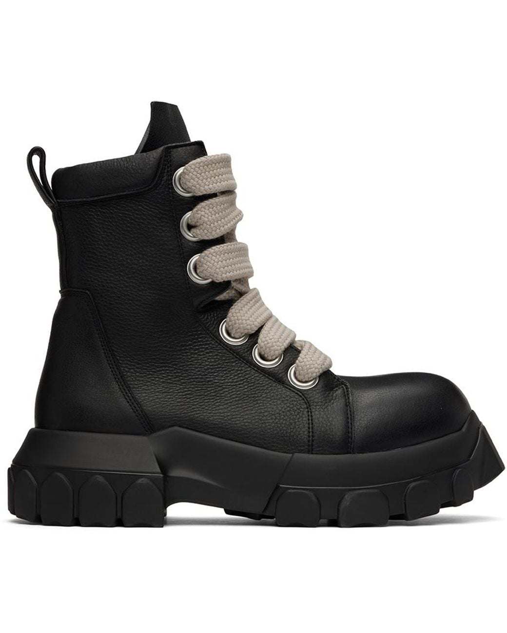 Rick Owens Jumbo Lace Bozo Tractor Boots in Black for Men | Lyst