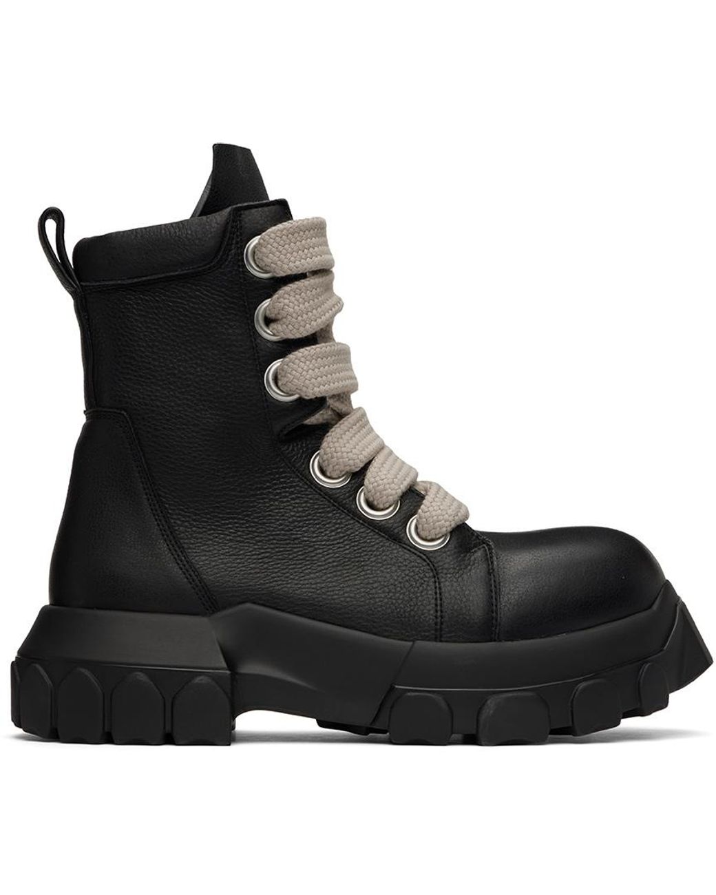 Rick Owens Jumbo Lace Bozo Tractor Boots in Black for Men | Lyst UK