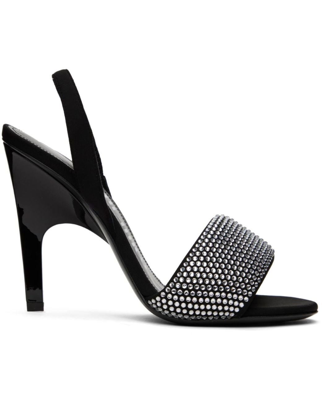 The Attico Black Rem 105Mm Crystal-Embellished Sandals