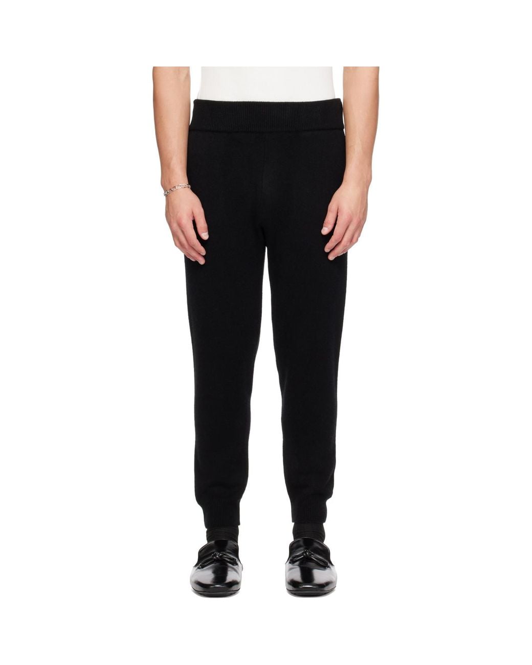 Entire studios Black Slim Knit Sweatpants for men