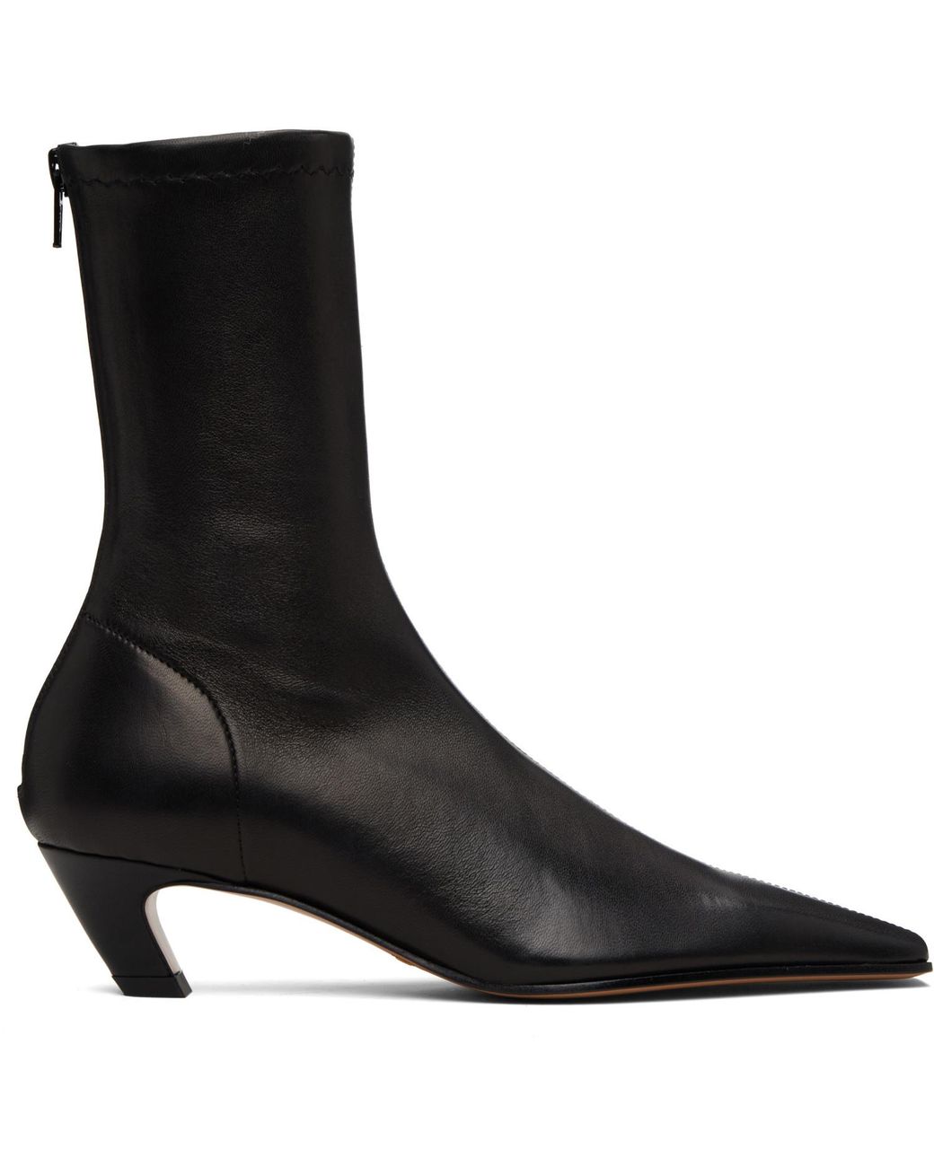Khaite Black Arizona Stretch Ankle Boots