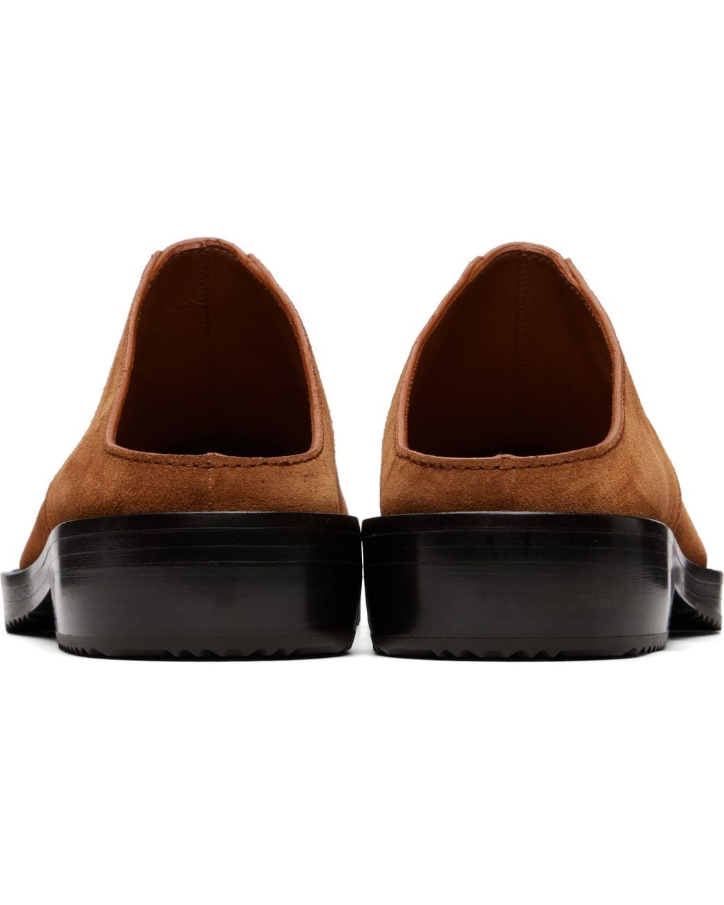 Dries Van Noten Brown Tan Suede Clog Loafers for men