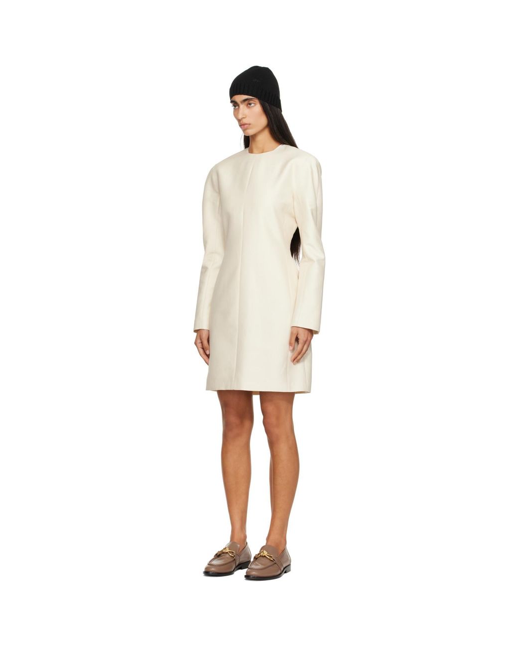 Bottega Veneta White Off- Cotton & Silk Toile Minidress