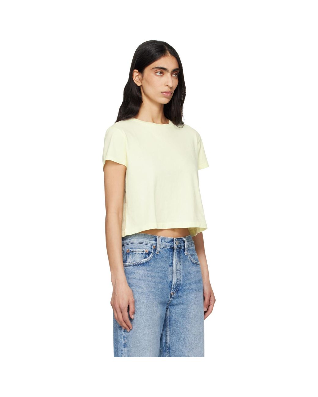 Agolde White Adine Shrunken T-Shirt