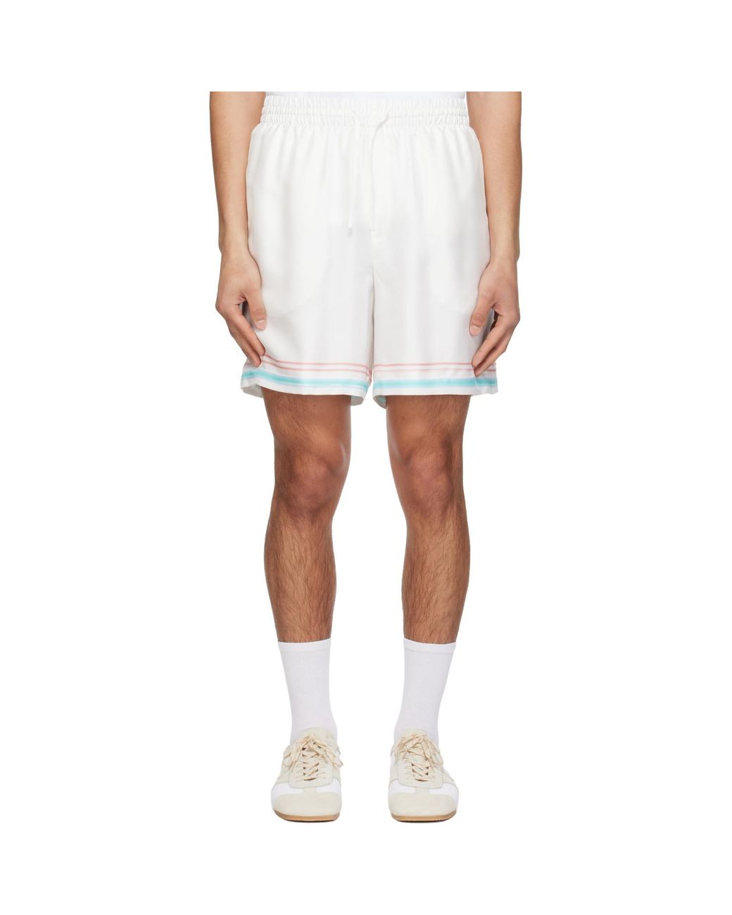 Casablanca White Dance Joy Silk Shorts for men