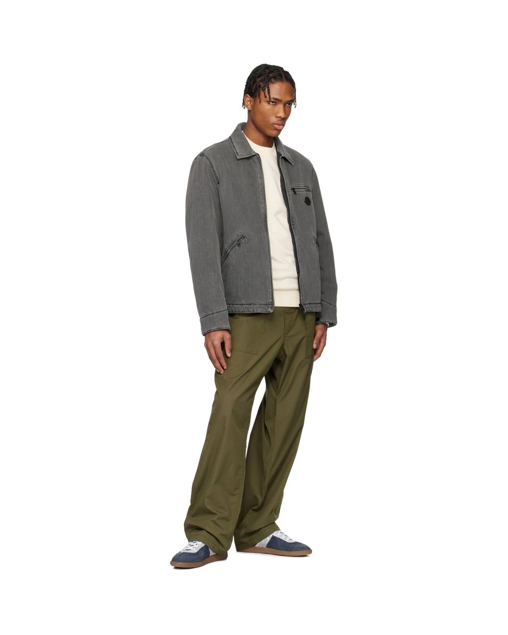 Moncler Black Acate Padded Denim Overshirt for men