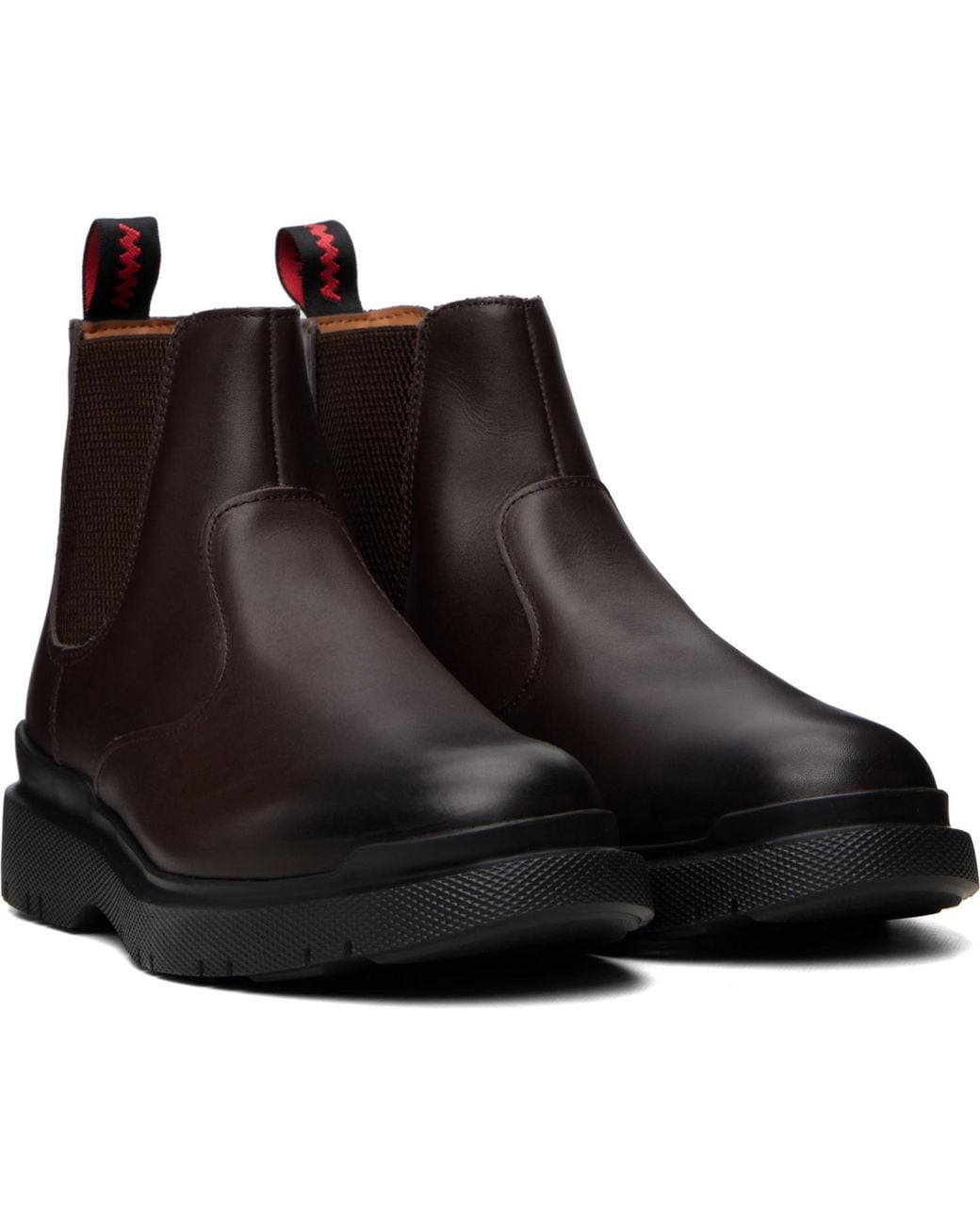 HUGO Leather Chelsea Boots in Brown for Men | Lyst