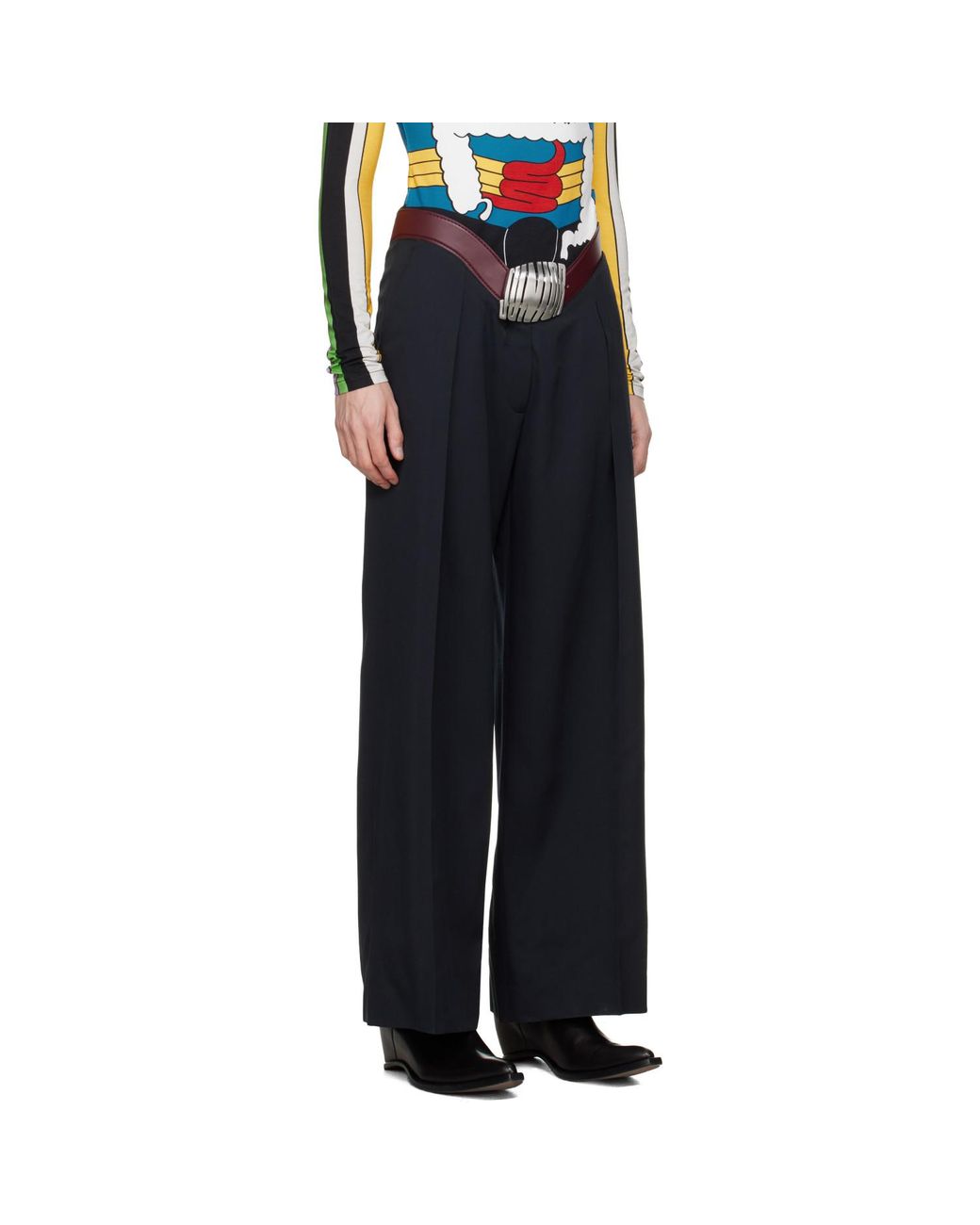 Jean Paul Gaultier Black 'The Curved Suit' Trousers for men