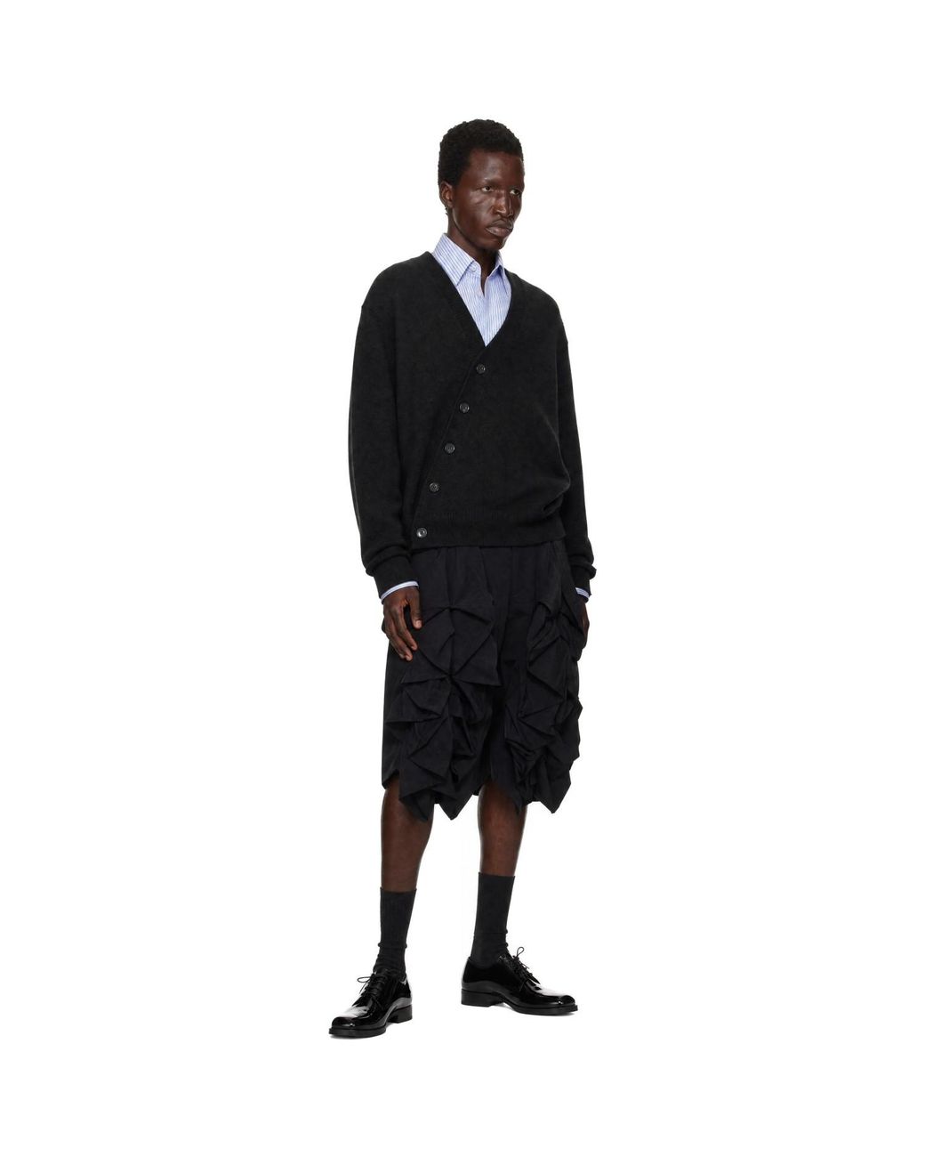 Comme des Garçons Black Wool Tropical Shorts for men