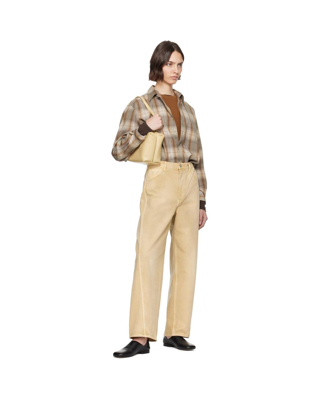 Auralee Natural Super Light Wool Check Shirt