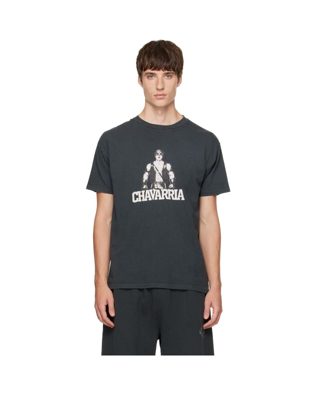 Willy Chavarria Black 'Leather Daddy' Easy T-Shirt for men
